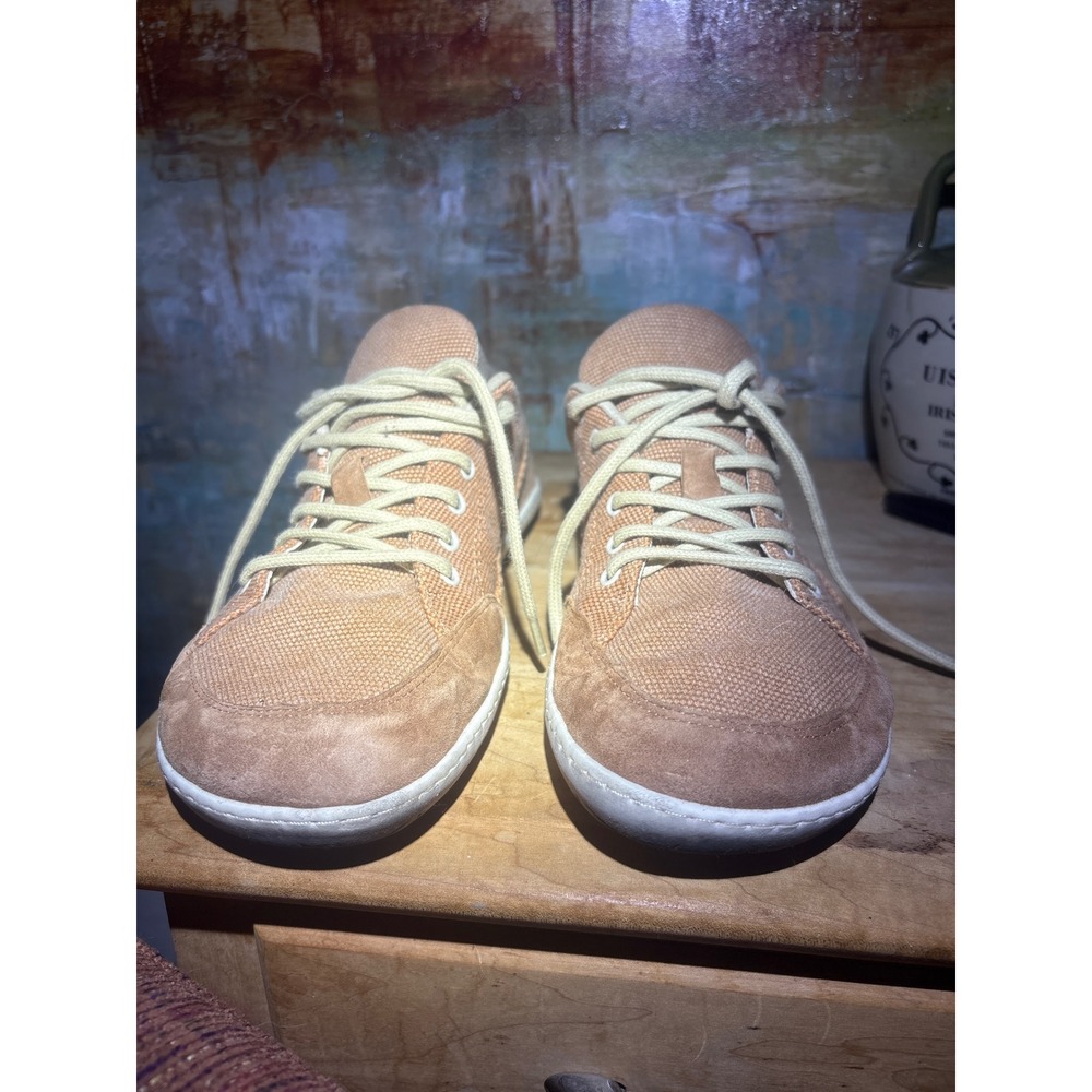 Groundies Urban Barefootwear Tan Canvas Suede Minimalist Sneakers Womens 10 EU41 - Picture 2 of 8